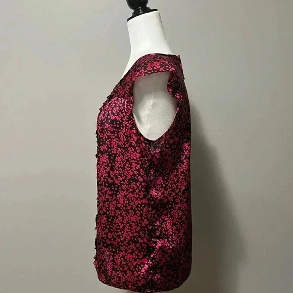 Jacob Sleeveless Ruffled  Pleats Pattern Blouse - Picture 10 of 16